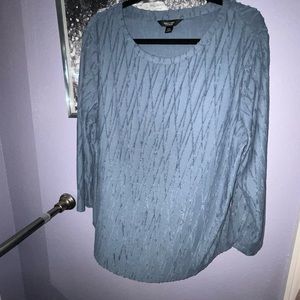 SIMPLY VERA VERA WANG 2X BLUE BLOUSE TOP